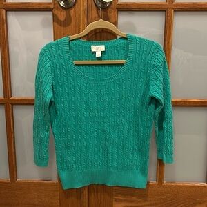 Ann Taylor Loft green cable knit sweater in great condition!​​​​